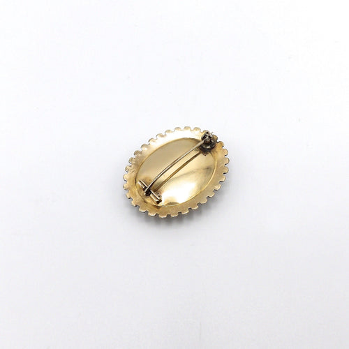 Broche Broche victorienne de deuil en or 14K avec cheveux, perles et jais 58 Facettes