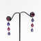 Boucles d'oreilles Signature - Boucles d'oreilles pendantes en or blanc 14K grenats rhodolites et tanzanites 58 Facettes