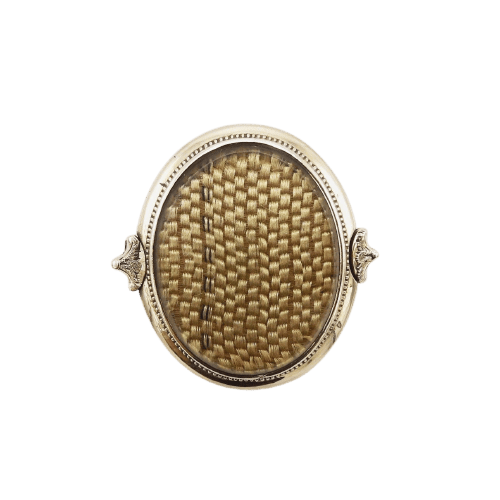 Broche Broche victorienne en or 14 carats avec cheveux blonds 58 Facettes