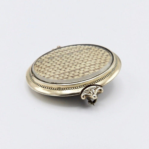 Broche Broche victorienne en or 14 carats avec cheveux blonds 58 Facettes