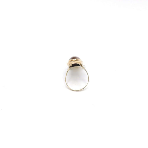 Bague Bague victorienne en or 18 carats et agate cabochon 58 Facettes