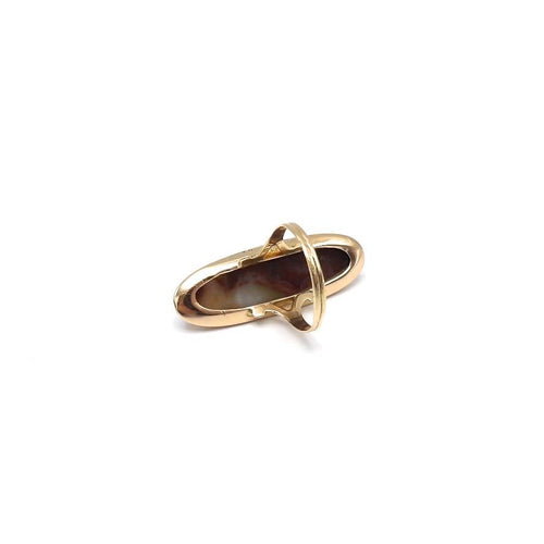 Bague Bague victorienne en or 18 carats et agate cabochon 58 Facettes
