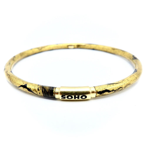 Bracelet SOHO - Bracelet jonc en or 18K et émail 58 Facettes