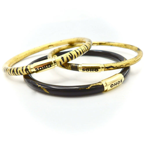 Bracelet SOHO - Bracelet jonc en or 18K et émail 58 Facettes