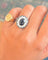 Bague 58 Bague marguerite Art déco en platine, saphir et diamants 58 Facettes