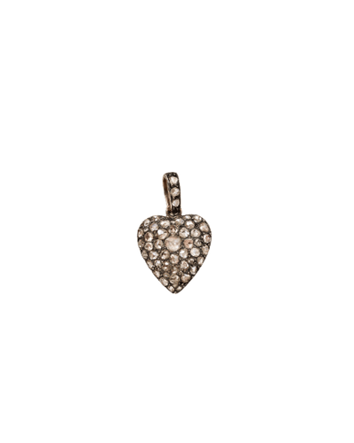 Pendentif Pendentif ancien cœur diamants en or rose et argent 58 Facettes A12014-A