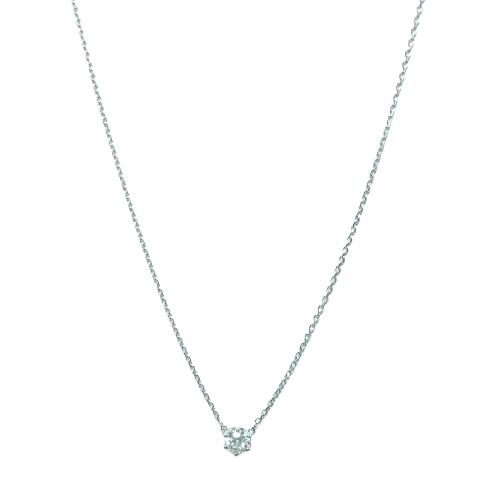 Collier Collier - Pendentif diamant en or blanc 18 carats 58 Facettes 260039