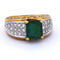 Bague 53 Bague - Jonc en or 18 ct avec émeraude et diamants 58 Facettes AN573 '(00319)