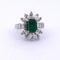 Bague 52 Anello en or 18 KT avec émeraude et diamants 58 Facettes AN578 '(00819)