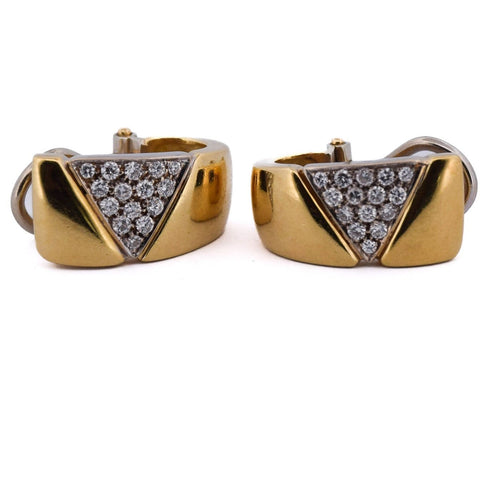 Boucles d'oreilles Boucles d'oreilles - Motif géométrique en or jaune 18 kt et diamants 58 Facettes OR208 '(00919)