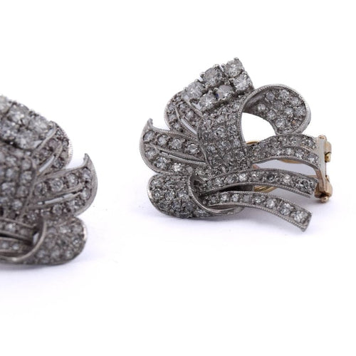 Boucles d'oreilles Boucles d’oreilles vintage - Motif floral en platine 950 et diamants 58 Facettes OR210 '(00029)