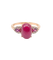 Bague 55 Bague en or rose avec rubis, grenats et diamants 58 Facettes