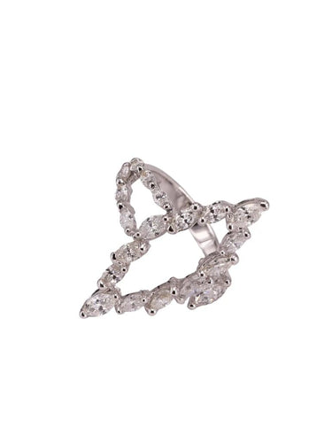Bague 54 Bague marquise en or blanc 18k et diamants 58 Facettes P6