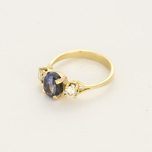 Bague 53.5 Bague en or jaune 18K au saphir violet et diamants 58 Facettes VEN3220
