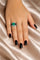 Bague 52 Bague Art déco en platine avec émeraude, onyx et diamants 58 Facettes 50306