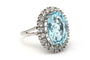 Bague 55 Bague contemporaine en or blanc 18 carats, aigue-marine et diamants 58 Facettes 23247