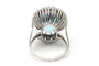 Bague 55 Bague contemporaine en or blanc 18 carats, aigue-marine et diamants 58 Facettes 23247