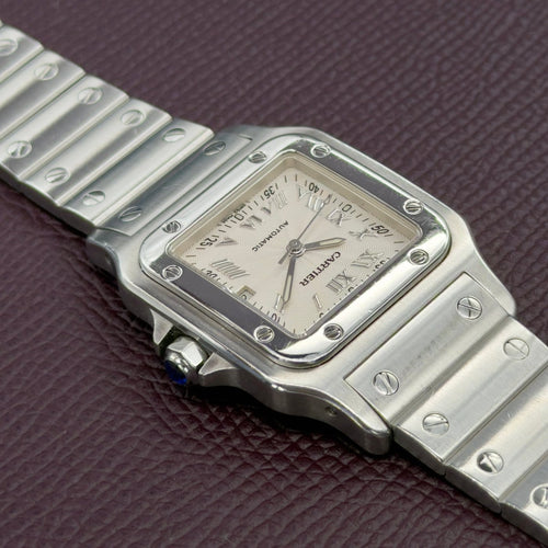 Montre Cartier Santos Galbée 2319 guilloché 58 Facettes 051