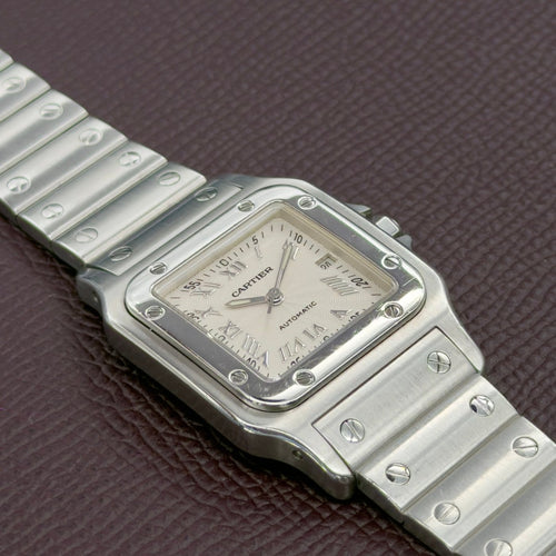 Montre Cartier Santos Galbée 2319 guilloché 58 Facettes 051