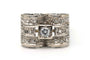 Bague 52 Bague Art déco sertie de diamants en or blanc 18 carats 58 Facettes 23386