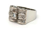 Bague 52 Bague Art déco sertie de diamants en or blanc 18 carats 58 Facettes 23386