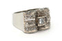 Bague 52 Bague Art déco sertie de diamants en or blanc 18 carats 58 Facettes 23386
