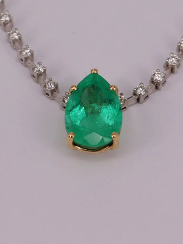 Collier Collier tennis émeraude de Colombie et diamants 58 Facettes 173