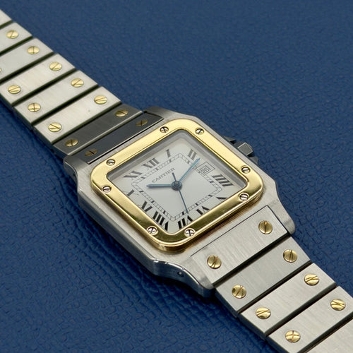 Montre Cartier Santos Carrée 2961 - Montre automatique en acier et or jaune 58 Facettes 055