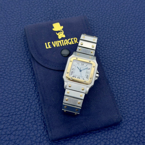Montre Cartier Santos Carrée 2961 - Montre automatique acier et or jaune 18k 58 Facettes 055