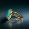 Bague 57 Bague turquoise naturelle - Bague en or jaune 18 carats 58 Facettes 381