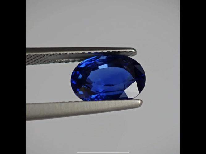 Gemstone Saphir bleu de Ceylan - Pierre ovale non chauffée 4,06 ct 58 Facettes SAM-OV-SAPP-4.06