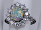 Bague 53 Bague en or blanc avec opale éthiopienne et diamant 58 Facettes BA-153