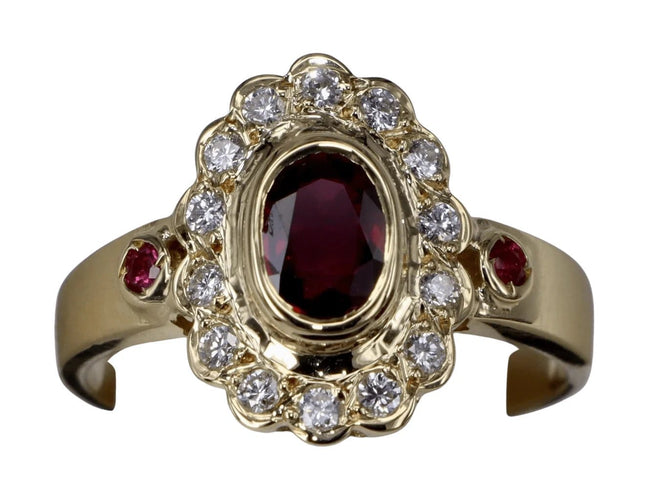 Bague 54 Bague vintage en or jaune, rubis et diamants 58 Facettes BA-97