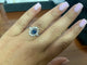 Bague 54.5 Bague saphir bleu et diamants en or blanc 58 Facettes BA-36