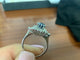 Bague 54.5 Bague saphir bleu et diamants en or blanc 58 Facettes BA-36