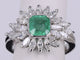 Bague 52.5 Bague en or blanc Émeraude et Diamant Marquise 58 Facettes BA-758