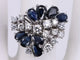 Bague 53.5 Bague Bouquet en or blanc, saphirs et diamants 58 Facettes BA-510