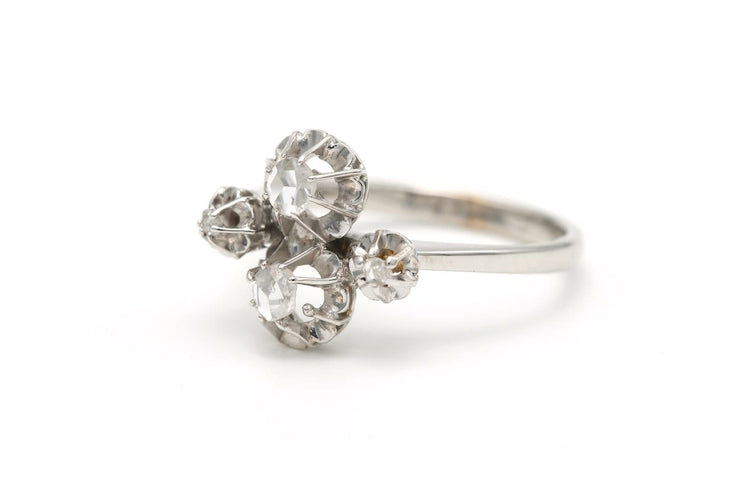 Bague 58 Bague Art déco en or blanc 18 carats sertie de diamants 58 Facettes 19736