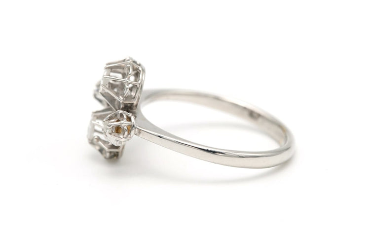 Bague 58 Bague Art déco en or blanc 18 carats sertie de diamants 58 Facettes 19736