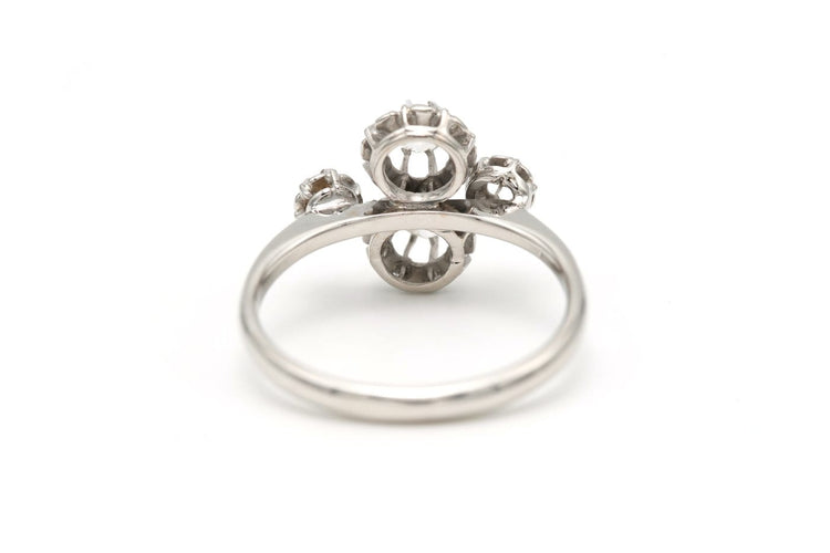 Bague 58 Bague Art déco en or blanc 18 carats sertie de diamants 58 Facettes 19736