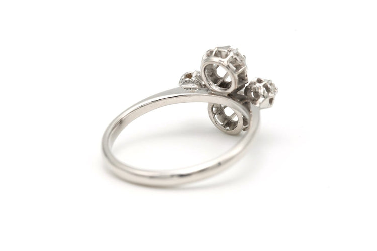 Bague 58 Bague Art déco en or blanc 18 carats sertie de diamants 58 Facettes 19736