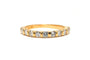 Bague 54 Alliance demi-américaine contemporaine en or jaune 18 carats et diamants taille brillant 58 Facettes 22695