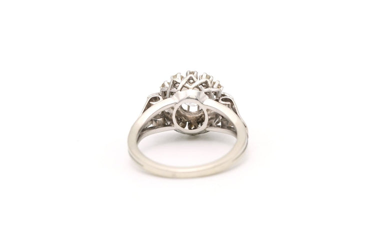 Bague 53 Bague Art déco en or blanc 18 carats sertie de diamants 58 Facettes 20158