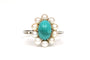 Bague 58 Bague Art déco en or blanc 18 carats, turquoise et perles 58 Facettes 21751