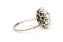 Bague 58 Bague Art déco en or blanc 18 carats, turquoise et perles 58 Facettes 21751