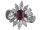 Bague 54 Bague en or blanc avec rubis et diamants 58 Facettes BA-661