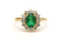 Bague 56 Bague contemporaine en or jaune 18 carats avec émeraude et diamants 58 Facettes 22957