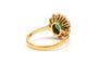 Bague 56 Bague contemporaine en or jaune 18 carats avec émeraude et diamants 58 Facettes 22957