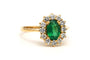 Bague 56 Bague contemporaine en or jaune 18 carats avec émeraude et diamants 58 Facettes 22957