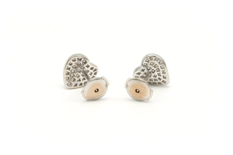 Boucles d'oreilles Boucles d'oreilles contemporaines en or blanc 18 carats et diamants taille brillant 0,31 ct 58 Facettes B539
